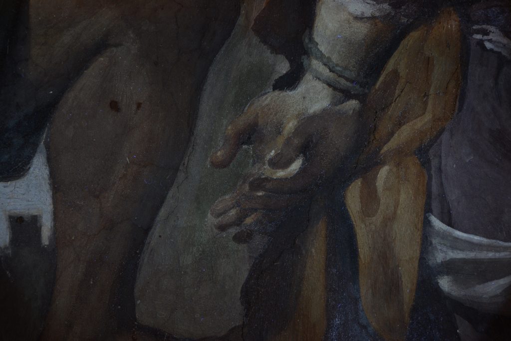 Mani del San Rocco, particolare in luce UV