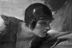 Testa del soldato, particolare in infrarosso.