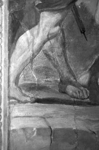 Gambe del soldato, particolare in infrarosso.