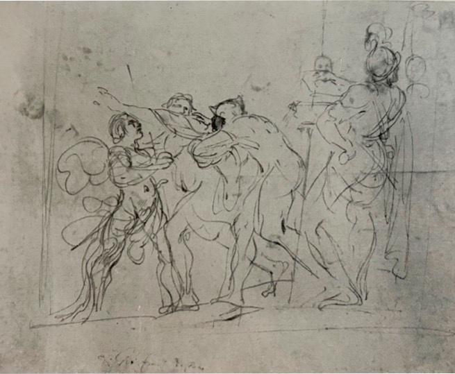 Giovanni Francesco Barbieri, San Rocco gettato in prigione, New York. Collezione Mortimer Brandt, verso.